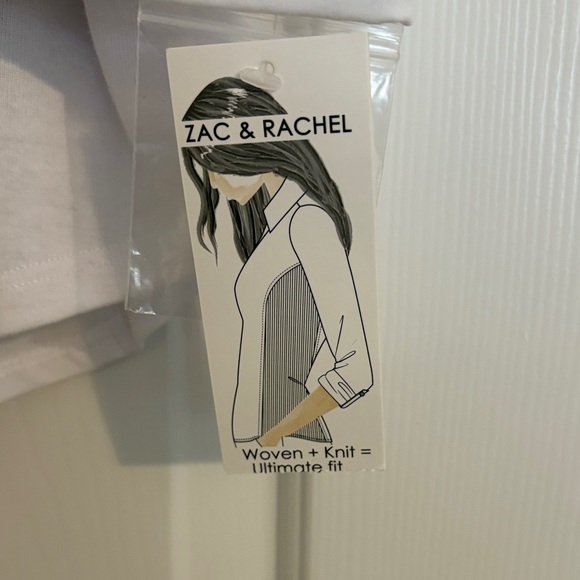 White Button-Up Shirt with Bow Sleeve Detail - Picture 3 of 6